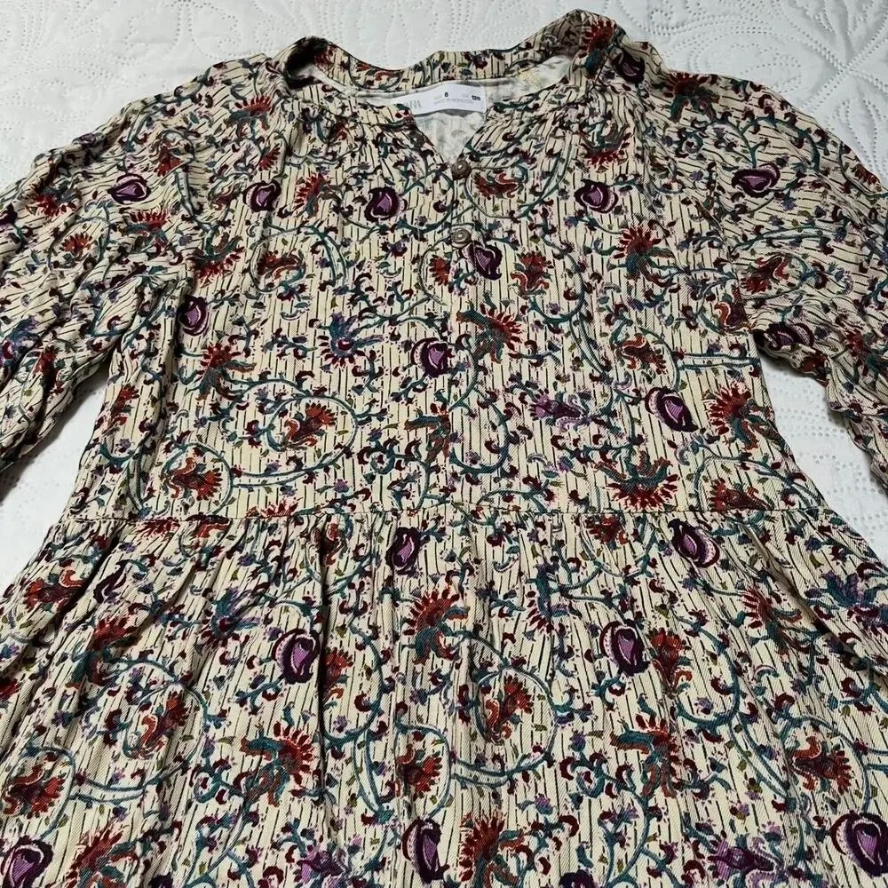 Zara Floral Paisley Tiered Dress Size 8